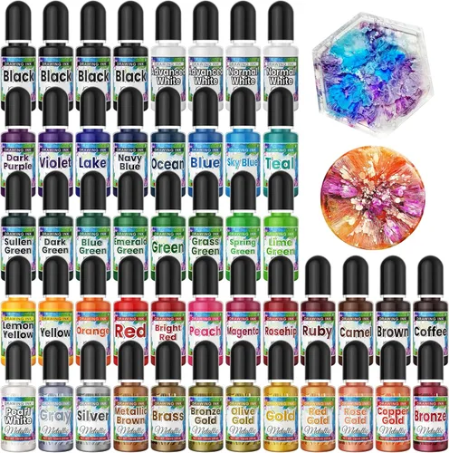 Miniatura 9 de Juego de tintas de alcohol, colores vibrantes, tinta a base de alcohol de alta concentración, tinte de color de resina epoxi concentrada, ideal