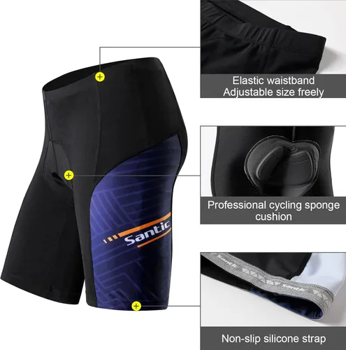 Miniatura 70 de Santic Pantalones cortos de ciclismo para hombre, pantalones acolchados para ciclismo, ropa de ciclismo