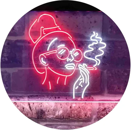 Miniatura 14 de ADVPRO Señal de neón LED de doble color rojo y azul para fumar mujer mala perra cueva cobertizo cueva st6s43-i3869-rb