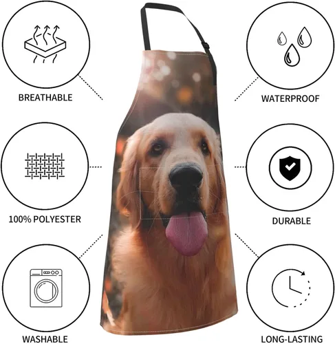 Miniatura 5 de Delantales personalizados para hombres y mujeres con 2 bolsillos, delantal personalizado, diseño de tu texto, foto, nombre, logotipo, ajustable