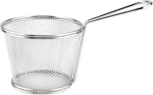 Miniatura 7 de Mini cesta para freír papas fritas, cesta de malla de alambre de acero inoxidable de 4 pulgadas para el hogar, cocina, colador de alimentos, papas