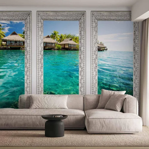 Miniatura 2 de artgeist Mural de pared prémium Isla tropical, 79 x 55 pulgadas, papel tapiz no tejido, decoración de pared de forro polar, impresión fotográfica