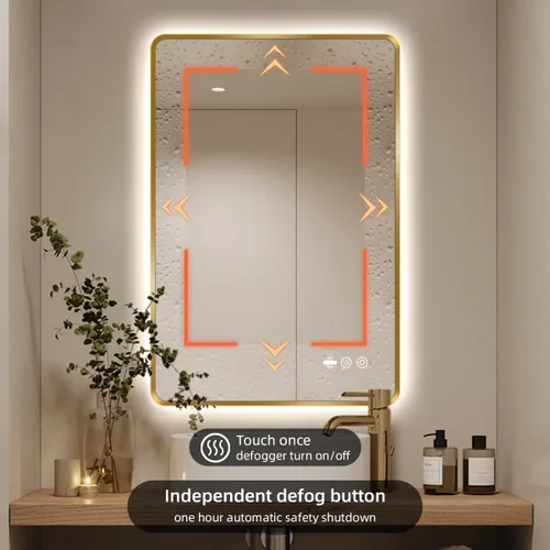 Miniatura 8 de Espejo LED Negro para Baño, 32"x24" Espejo de Baño Inteligente con Luces, Sensor de Movimiento, Antivaho, Regulable Sin Escalones y 3