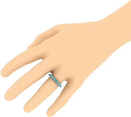 Miniatura 5 de Anillo de plata 925, anillo de boda turquesa de belleza durmiente, oro de 14 quilates sobre piedra natal turquesa