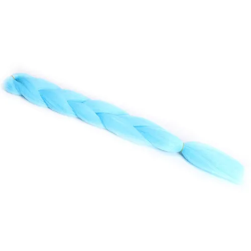 Miniatura 5 de Extensiones de cabello trenzado jumbo color azul cielo, trenzas jumbo para trenzas de caja torcida, cabello de fibra sintética de alta calidad, un