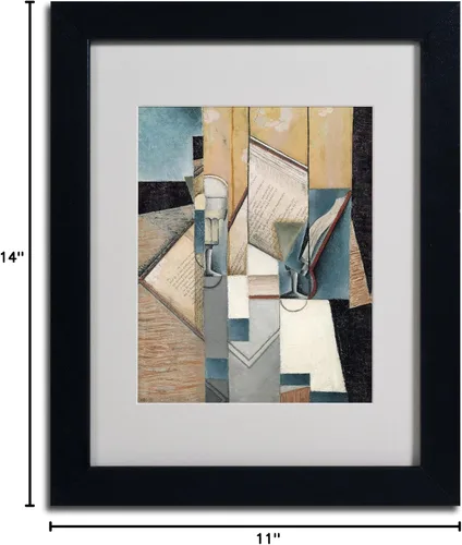 Miniatura 6 de Trademark Fine Art The Book 1913 - Obra de arte de Juan Gris, marco negro, 11 x 14 pulgadas