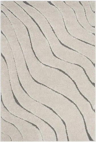 Miniatura 11 de SAFAVIEH Colección Florida Shag - Alfombra de acento de 2'3" x 4', color crema y beige, sin desprendimiento y de fácil cuidado, 1.2 pulgadas