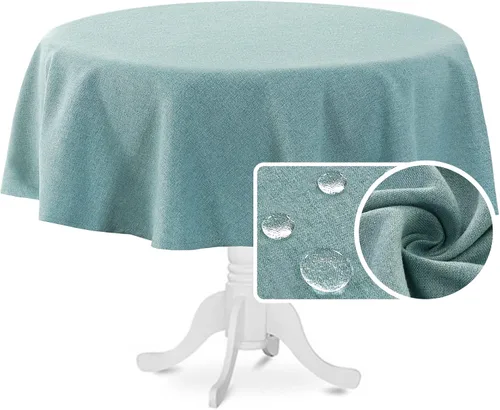 Miniatura 31 de H.VERSAILTEX Mantel de Lino Texturizado 60 x 84 pulgadas Impermeable Mantel Decorativo Antiderrames con Aspecto de Lino para Mesa de Fiesta Tela