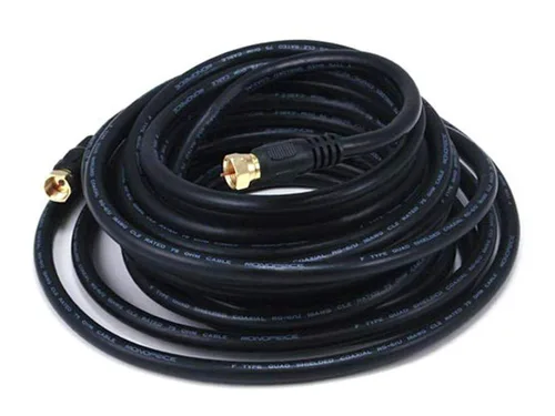 Miniatura 10 de Monoprice RG6 Quad Shield CL2 - Cable coaxial con conector tipo F para televisión, 1.5 pies Negro