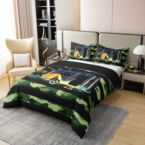 Miniatura 10 de Erosebridal American Flag 100% Cotton Bedding Set Twin Army Green Camo Duvet Cover Bear Claw Hunting Theme Comforter Cover Camoflage Camping