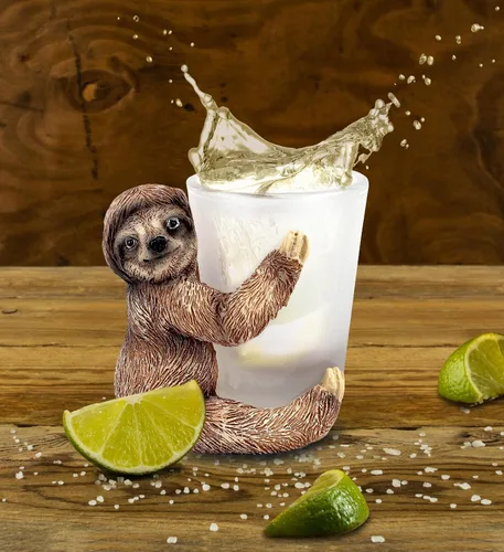 Miniatura 5 de CoTa Global Cool Sloth - Vaso de chupito – Novedoso accesorio de licor para el hogar y bar, divertido tirador de animales salvajes para bebidas