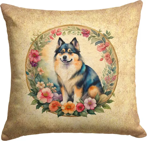 Miniatura 118 de Caroline's Treasures DAC2072PW1414 Affenpinscher and Flowers - Almohada decorativa de tela, lavable a máquina, para interiores y exteriores