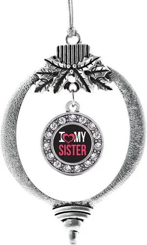 Miniatura 73 de Inspired Silver - Twin One - Adorno festivo de Navidad de plata - Adorno festivo de árbol de Navidad con dije de círculo y circonita cúbica