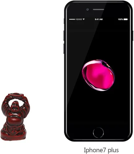 Miniatura 3 de Juego de 6 figuras de Buda sonriente de la suerte feliz de Buda, 1 pulgada, color rojo