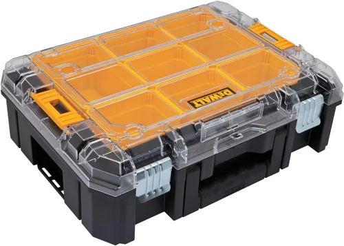 DEWALT TSTAK - Organizador de herramientas, piezas pequeñas y caja de herramientas organizadora de tornillos con compartimentos extraíbles,