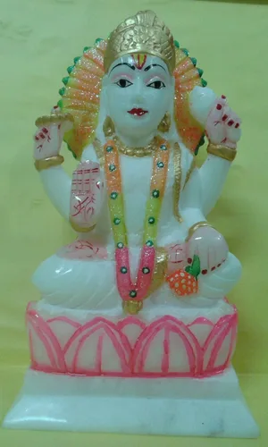 Miniatura 2 de Estatua de mármol multicolor Surya Bhagwan de 7 pulgadas - mármol Surya murti, estatua de Surya Dev Sun SURYA Graha escultura decoración