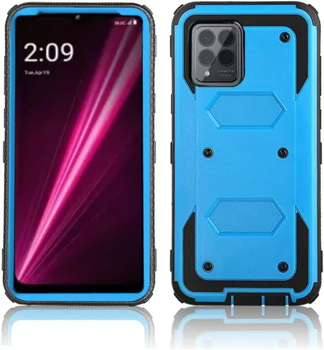 Miniatura 5 de Asuwish Funda de teléfono para T-Mobile Revvl 6 Pro 5G 2022 Funda híbrida a prueba de golpes de cuerpo completo, accesorios de celda de alta Azul