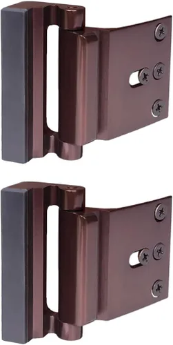 Paquete de 2 cerraduras de refuerzo de puerta con 8 tornillos, cerradura de puerta de seguridad para el hogar para niños pequeños, cerradura de