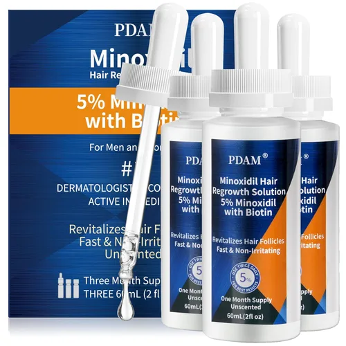 Miniatura 9 de Minoxidil para el crecimiento del cabello para hombres y mujeres, 2 onzas líquidas (paquete de 4 goteros)