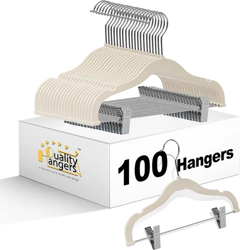 Miniatura 12 de Perchas de plástico de calidad para niños, no aterciopeladas, delgadas, compactas, con clips de metal, para faldas, pantalones, blusas, gancho Rosa