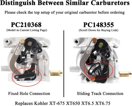 Miniatura 7 de Carburador XT675 para Toro 20371 20378 20377 20171 22 pulgadas reciclador cortacésped con motor Kohler XT675 XT650 XT6.5 XT6.75 6.5hp 6.75hp 149cc