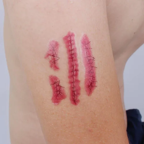 Miniatura 5 de Calcomanías de tatuaje de Halloween, calcomanías de tatuaje de heridas, simulación, tatuaje, cicatriz, tatuaje, cuchillo, simulación, impermeable