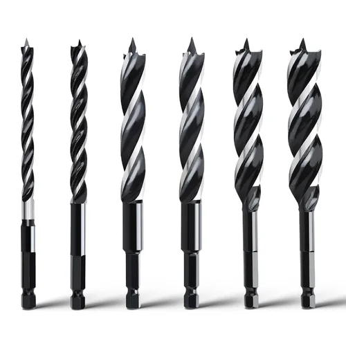 Miniatura 8 de 6 brocas de taladro de 18 pulgadas de largo, vástago hexagonal de cambio rápido para madera blanda y dura, plástico, paneles de yeso