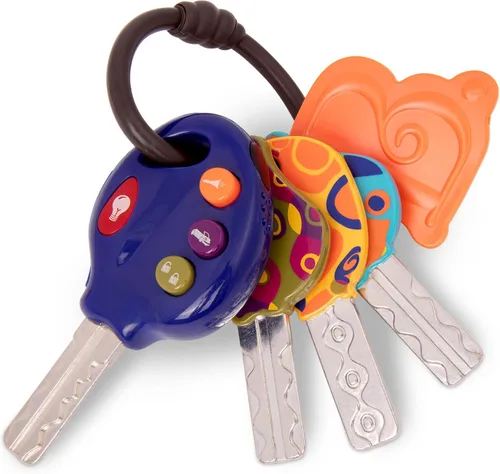 B. toys LucKeys - Azul - Llaves de juguete de simulación - Llavero con luces y sonidos - Juguete interactivo para bebés - Llaves de simulación para