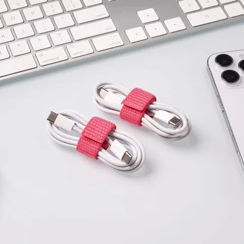 Miniatura 5 de Correas de cinta de almacenamiento Wrap-It - 12.7 cm (paquete de 8) Coral - Organizador de cables de electrodomésticos y bridas para cargadores
