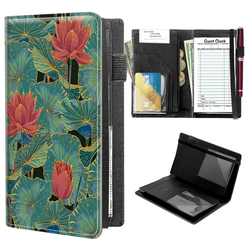 Miniatura 14 de Libretas de alto volumen para camareros, libro de servidor Forest Moon con 2 bolsillos expandibles de 9 x 5, libro de mesera lindo con bolsillo