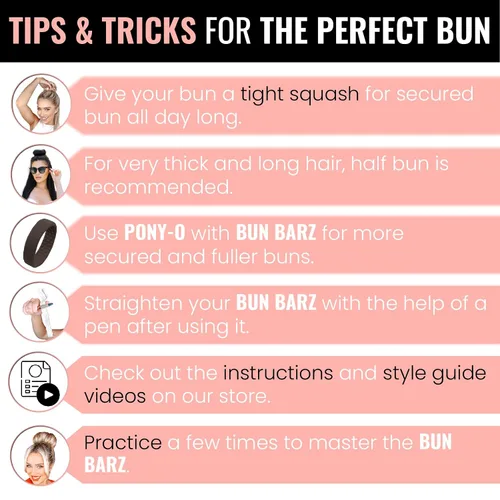 Miniatura 6 de 2 BUN BARZ by PONY-O - Máquina para hacer bollos flexible patentada para cabello fino y fino, herramienta fácil de moño para el cabello, alternativa