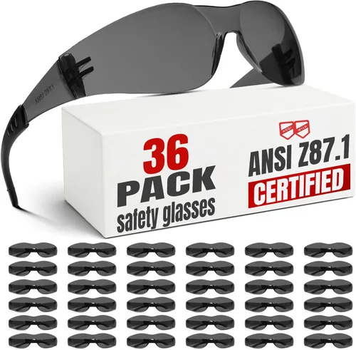 Miniatura 13 de Gafas de seguridad transparentes, paquete de 12, gafas de seguridad para hombres y mujeres (certificado ANSI Z87.1), gafas de seguridad Z87 a prueba