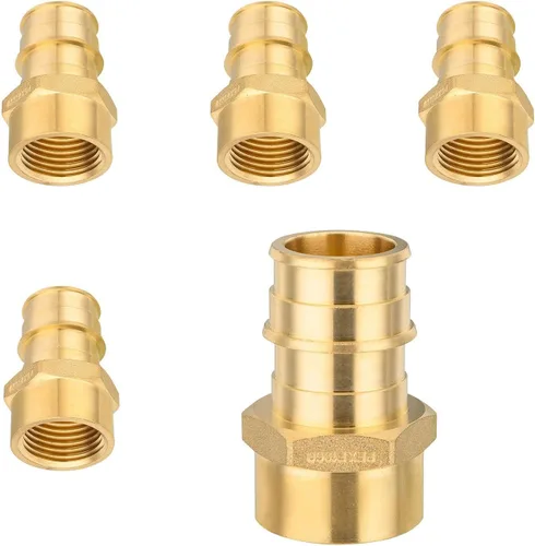 Miniatura 50 de Paquete de 2 accesorios de expansión Niikappu Pex-A, adaptador de flujo completo NPT hembra de 1 pulgada Pex-A x 1 pulgada, accesorio de tubería