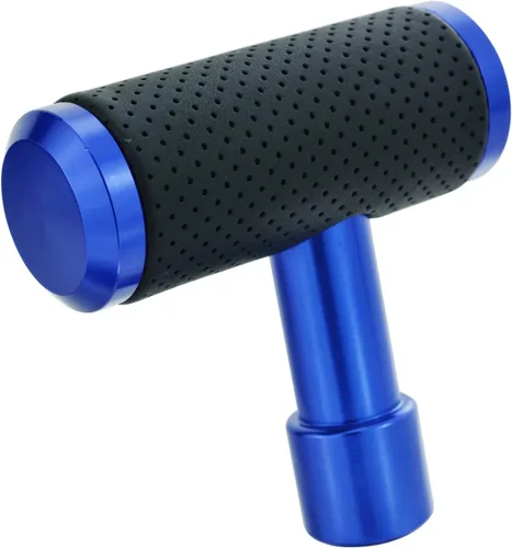 Pomo de palanca de cambios en T para coche, estilo joystick con cubierta de aleación y palanca de cambio de cuero, compatible con la mayoría de