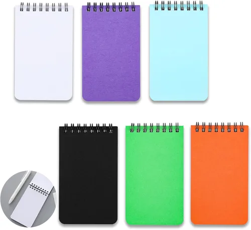 Miniatura 15 de QiCheng 6 paquetes de cuaderno de bolsillo pequeño bloc de notas de bolsillo pequeños cuadernos en espiral 3X5 pulgadas (6-2)