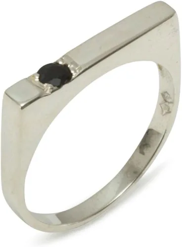 Anillo de aniversario solitario de plata de ley 925 con zafiro auténtico para hombre, Metal Metal Piedra preciosa, Zafiro