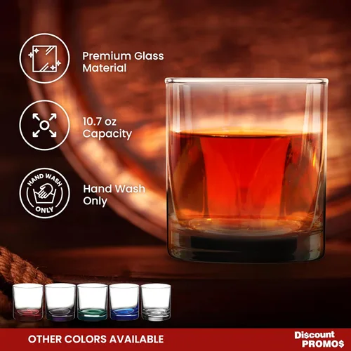 Miniatura 2 de DISCOUNT PROMOS Lexington Rocks Vaso de Whiskey 10.5 oz, Juego de 12, Paquete a Granel - Perfecto para Scotch, Bourbon, Whiskey, Cóctel - Negro