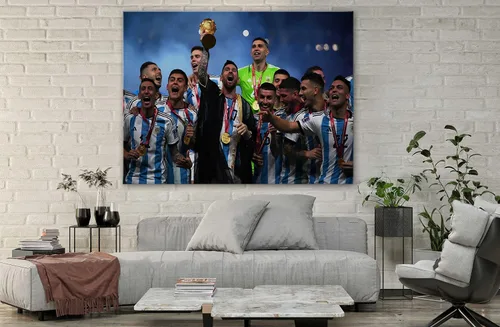 Miniatura 5 de SpiritualHands Lionel Messi - Póster en lienzo de Messi Argentina, póster de fútbol de Leo Messi para dormitorio de niños, 8 x 12 pulgadas, listo