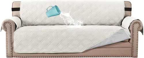 Miniatura 23 de H.VERSAILTEX Funda de sofá 100% impermeable, lavable, antideslizante, para 3 cojines, protector de muebles para mascotas, fundas de sofá