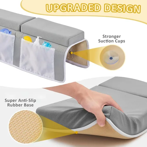 Miniatura 2 de Juego de rodilleras y coderas de baño para bebé, almohadilla de rodillas extra larga de secado rápido para bañar al bebé con soporte de rodilla
