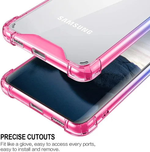 Miniatura 5 de Funda para Galaxy S21 Plus - Funda protectora delgada transparente con degradado para Samsung Galaxy S21 Plus de 6.7 pulgadas 2021 (rosa azul)