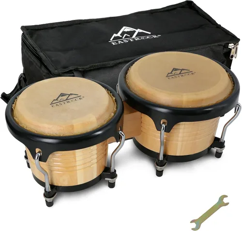 Miniatura 12 de EASTROCK Bongo - Juego de bongos de 4 y 5 pulgadas para adultos, principiantes, profesionales, instrumentos de percusión de madera ajustable