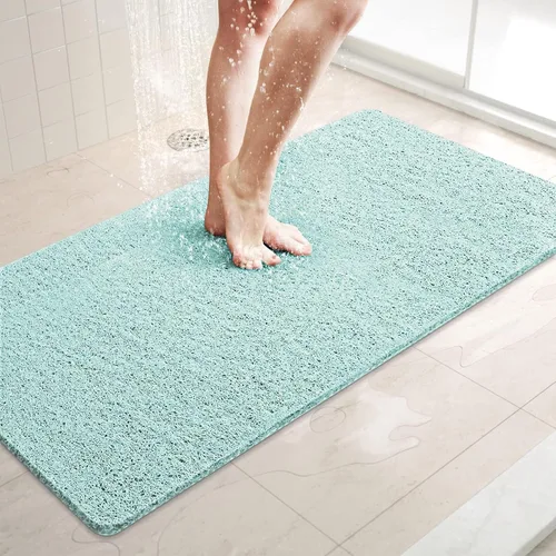 Miniatura 13 de LuxStep - Tapete de ducha, de 24 x 36 pulgadas, tapete de baño antideslizante con drenaje, tapete de baño de cloruro de polivinilo, de secado Gris