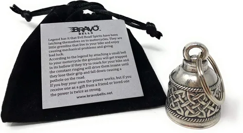 Miniatura 5 de Bravo Bells - Accesorio de campana de motociclista o llavero para la suerte - Fabricado en los Estados Unidos, Negro
