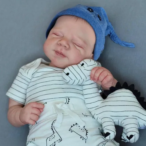 WOOROY Muñecas Realistas de Bebé Reborn Niño - Muñecas de Bebé Recién Nacido de 18 Pulgadas con Cuerpo de Tela Suave Durmiendo Muñecas de Bebé