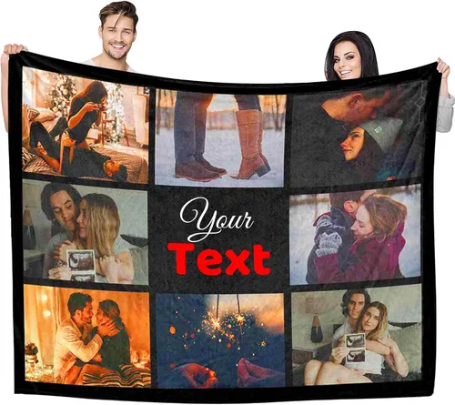 Miniatura 9 de Artsadd Mantas personalizadas con texto fotográfico, mantas de collage personalizadas con mis propias imágenes, fabricadas en Estados Unidos