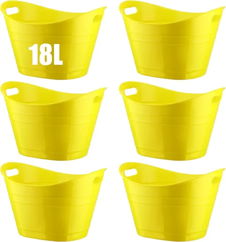 Miniatura 19 de Patelai 6 Piezas Cubetas de Hielo Pack, Cubetas de Hielo de Plástico con Asas, Tina de Almacenamiento Ovalada, Recipiente de Bebidas de Gran