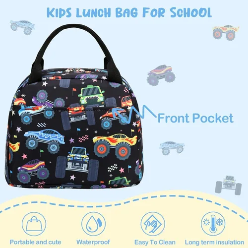 Miniatura 6 de CAMTOP Bolsa de almuerzo para niños, bonita lonchera aislada para niños y niñas, loncheras a prueba de fugas para la escuela