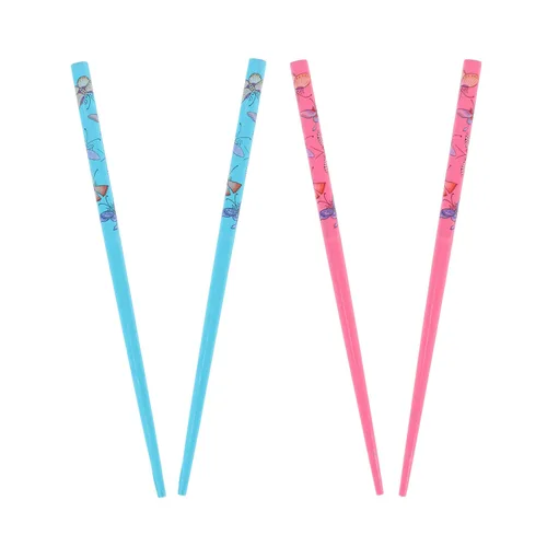 Miniatura 5 de Juego de 4 palillos para el cabello con mariposas, color blanco y negro