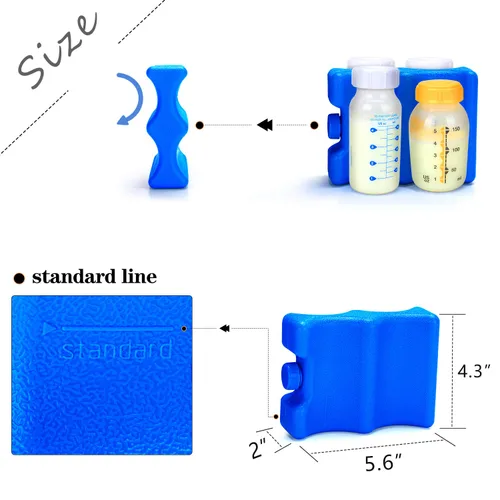 Miniatura 2 de Luxja Paquetes de hielo reutilizables para almacenamiento de leche materna (paquete de 2), botellas de leche materna para lactancia materna mamá